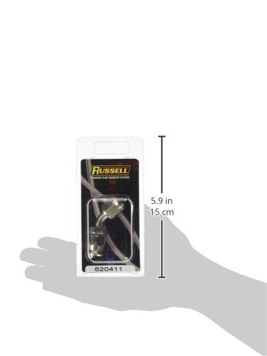 620411 RUSSELL -6 AN Endura Powerflex Power Steering 45 Degree Hose End