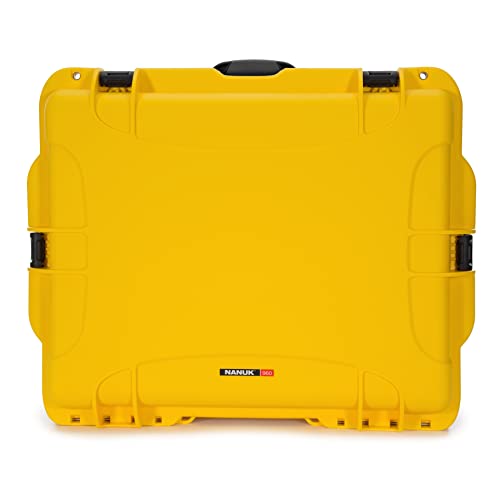 NANUK 960 Wheeled Series Lightweight NK-7 Resin Waterproof Hard Case with Padded Dividers and Lid Organizer, Yellow