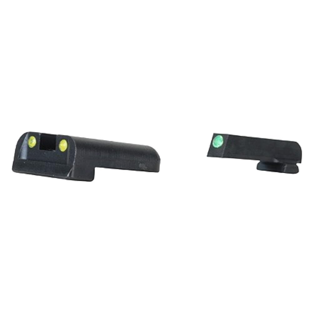 TFO TRUGLO Tritium & Fiber-Optic Handgun Sight | Durable Compact High-Visible Green Front & Yellow Rear Night Sight Set, Compatible with #8 Sig Sauer Front / #8 Rear