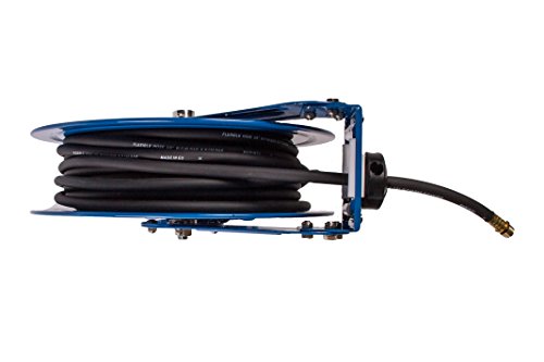 3/8" by Rapidair 50' Dual Arm Auto Rewind Hose Reel, 3/8 I.D x 50', Blue