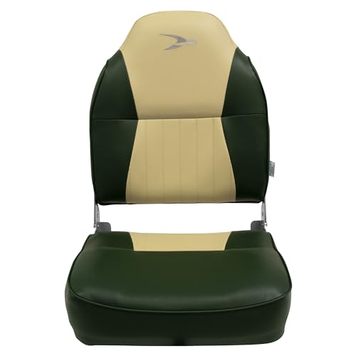 Lund Style Wise 8WD640PLS-671 High Back Boat Seat, Sand/Green