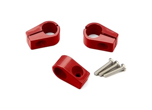Single Place T-CLAMP, 11/16" (#8AN), 3 Pieces, RED