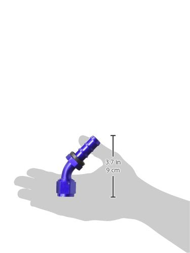 Russell Edelbrock 624100 Twist-Lok Red/Blue Anodized Aluminum -10AN 45-Degree Hose End