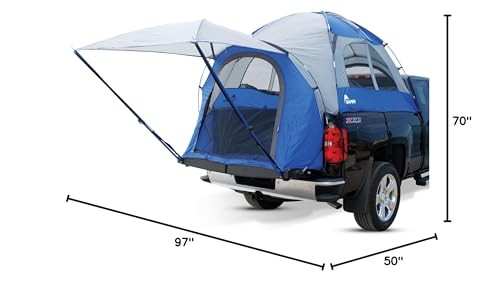 Sportz Napier Truck Tent | Pickup Truck Bed Camping Tent | Full Rainfly | Sturdy and Spacious 2-Person Truck Tent | Easy 15-Minute Setup | Blue/Gray