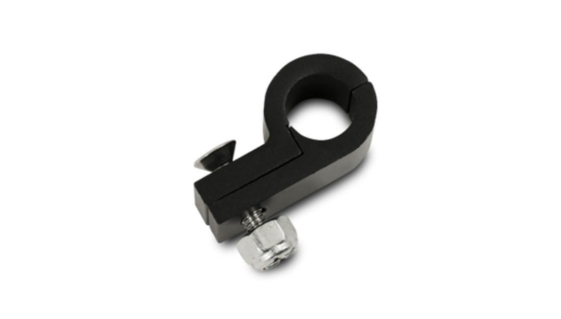 Line Clamp Vibrant Performance 20666, 2-Piece, 0.25 in ID, Aluminum, Black Anodized, Each