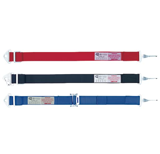 Anti Submarine Belt Simpson Racing 31015P (Bolt-in) - Single - Latch/Link - SFI 16.1-27 inch - Platinum - Each