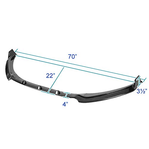 Front Bumper Lip Spoiler Spec-D Tuning Glossy Black Body Kits 3PC Compatible with 2017-2018 Hyundai Elantra