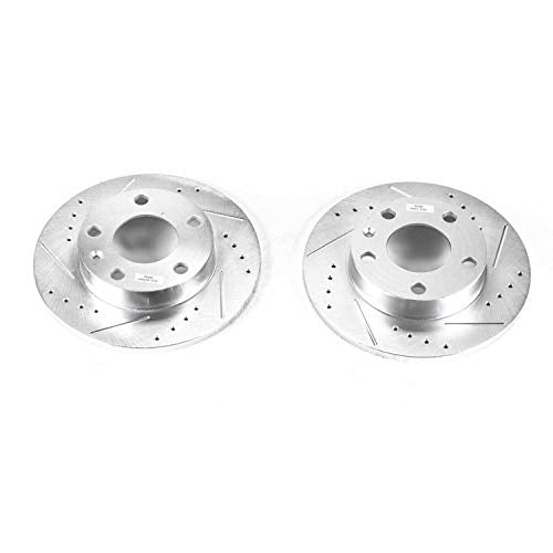 Power Stop Rear EBR655XPR Drilled & Slotted Rotor Pair For Audi A4 2002-2006, Audi A4 Quattro 2002-2005 [Model Specific]