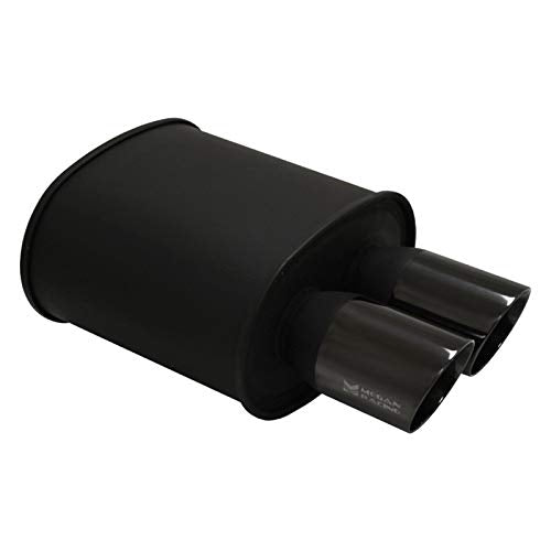 Megan Racing Black Chrome MR-MU-MBC 2.5" Exhaust Black Coated Muffler Inlet (with 3.5" Tip)