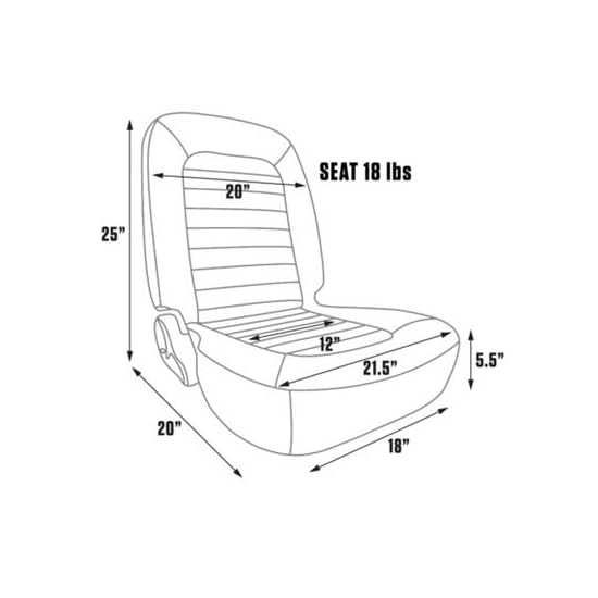 Red Vinyl ProCar by Scat 80-1550-58R Racing Classic Low Back Recliner Right Seat
