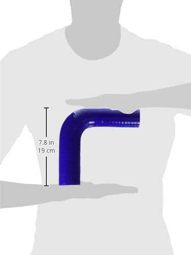 HPS 90 degree HTSER90-150-175-BLUE Silicone High Temperature 4-ply Reinforced Elbow Reducer Coupler Hose, 75 PSI Maximum Pressure, 4" Leg Length on each side, 1-1/2" > 1-3/4" ID, Blue