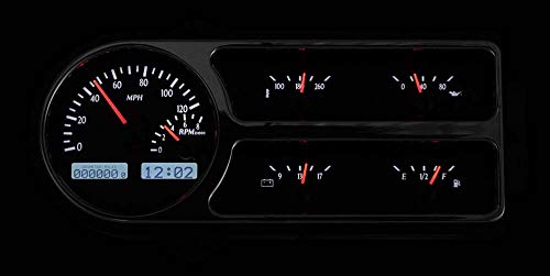 Dakota Digital VHX-48F-PU-S-W Gauge System Compatible with 1948-50 Ford Pickup Truck Silver Alloy White Backlighting