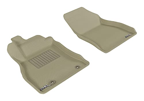 3D MAXpider Custom Fit Front Row All-Weather Floor Mat for Select Nissan Juke Models - Kagu Rubber (Tan)