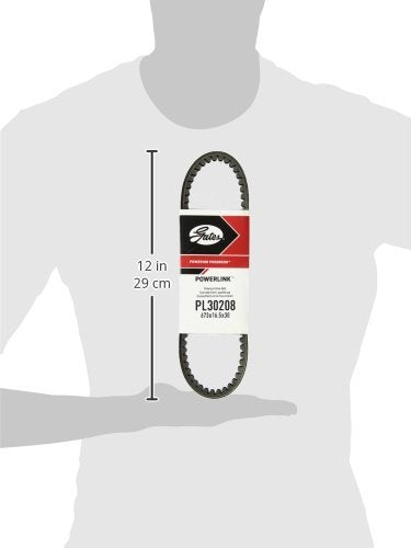 Gates Premium PL30208 PowerLink Continuously Variable Transmission (CVT) Scooter Belt, Black