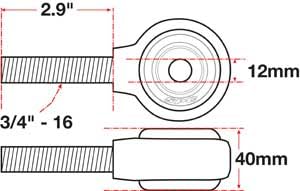 XAXIS Rod End Ball Joint Specialty Products Company (15752) Vehicle Specific Item