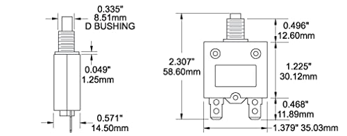 7052-BSS Blue Sea - Circuit Breaker Push Button QC 5A (1EA)