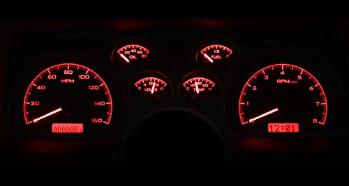 Dakota Digital 90 91 92 Chevy Camaro Dash Analog Gauge Cluster Black Alloy Red VHX-90C-CAM-K-R
