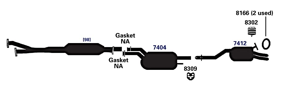 Exhaust Muffler AP Exhaust Products 7412