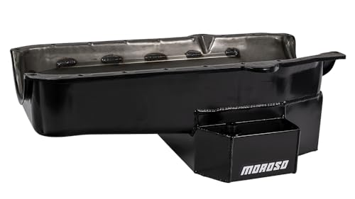 Moroso Steel Wet Sump Oil Pan 21815, Fits 86-Up Small Block Chevy, 7.5" Depth w/Road Race Baffle