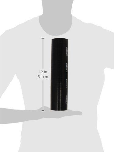 HPS Silicone HTST-256-BLK High Temperature 4-ply Reinforced Tube Coupler Hose, 60 PSI Maximum Pressure, 12" Length, 2-5/9" ID, Black