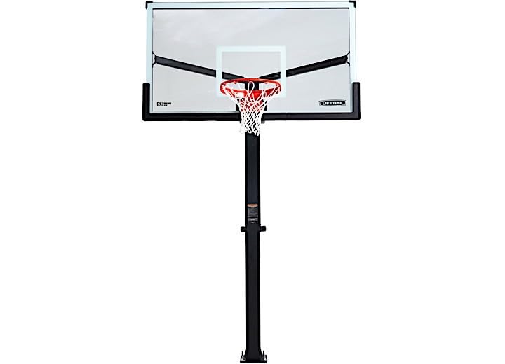 Mammoth 72" Lifetime Deluxe In-Ground Basketball Hoop, Mammoth Lift Adjustable Height, Tempered Glass Backboard Bolt Down System