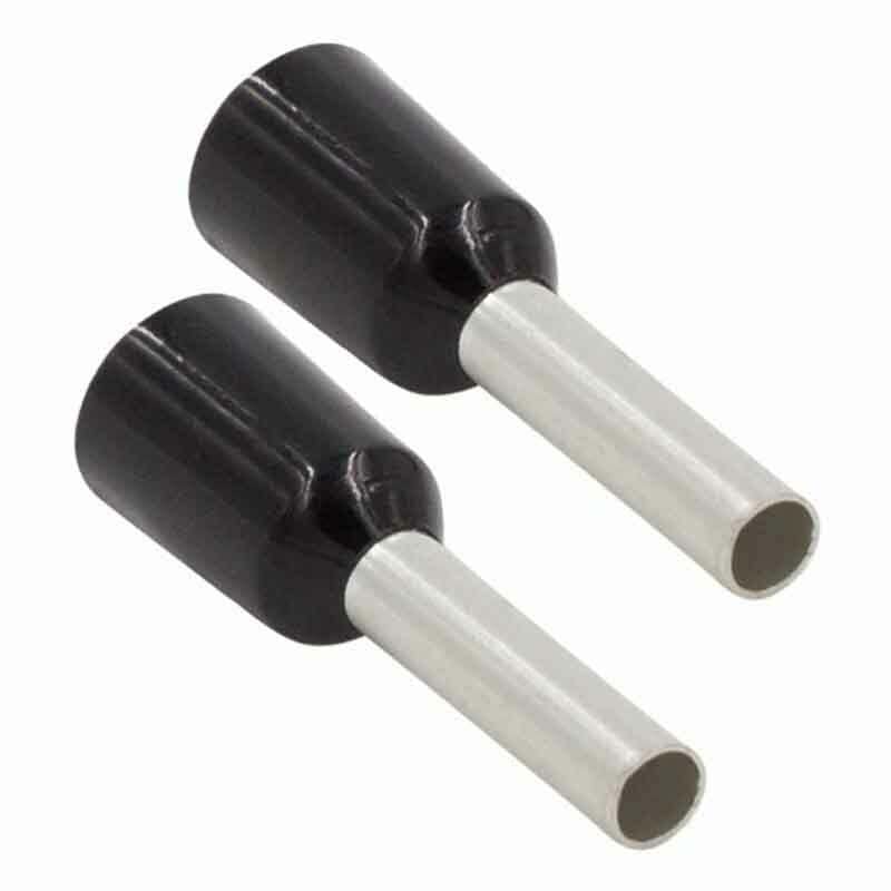 16 Ga Install Bay Black Ferrules - Package of 100