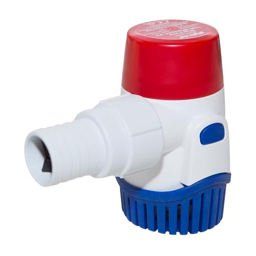 Standard Rule Bilge Pump 27DA - Not Automatic, Submersible, Marine Bilge Pump for Boats with Thermal Cut-Off, Check Valve, Low Amperage, 3/4" Threaded Ports, Ideal Boat Accessories - 1100 GPH, 12V