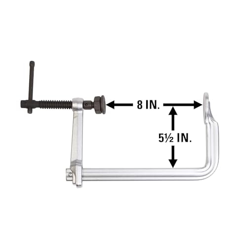 Heavy-Duty Wilton F-Clamp, 8" Opening, 5-1/2" Throat, 2660 Lbs. Clamping Force (GSM20)