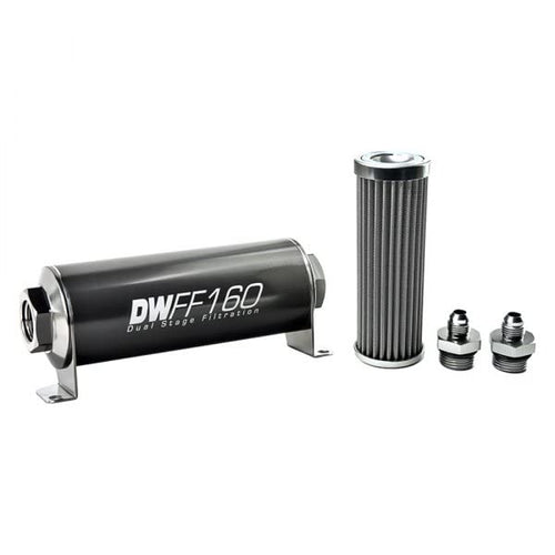 in-line DeatschWerks Fuel Filter and housing kit (8-03-160-100K-6)