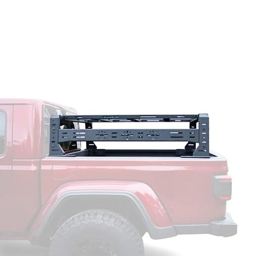 Overland Black Horse Bed Rack Black Compatible with 14-24 Silverado 1500|14-24 Ram 1500|14-24 Ram 2500|14-24 Ram 3500|15-24 Ford F-150|15-24 Tundra|16-24 Titan-TR11B