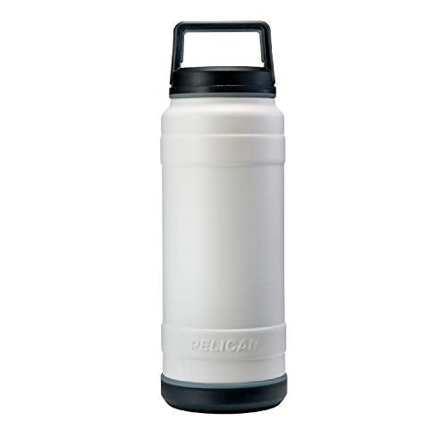 32oz Pelican Bottle (White) | Double Wall Insulated Water Bottle | Keep Hot Drinks for 12 Hours & Cold Drinks for 24 Hours | BPA Free