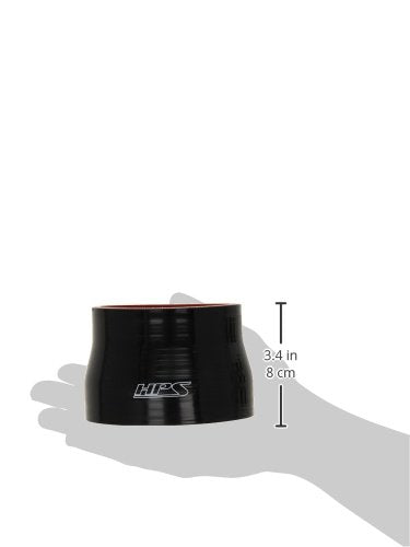 HPS Silicone HTSR-350-400-BLK High Temperature 4-ply Reinforced Reducer Coupler Hose, 40 PSI Maximum Pressure, 3" Length, 3-1/2" > 4" ID, Black