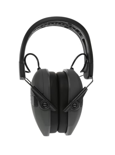 Razor Walker's Tacti-Grip Earmuffs- Battleship Grey, High Performance Silicone Composite Slip Free Headband- Natural Sound Clarity Full Dynamic Range 23NRR