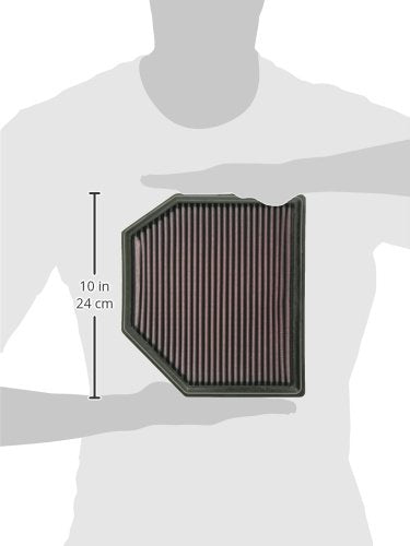 K&N Original High-Flow Lifetime Engine Air Filter: Increase Power & Acceleration, Washable, Premium: Compatible with 2011-2019 BMW: M2, M3, M4, M5, M6, 33-2488