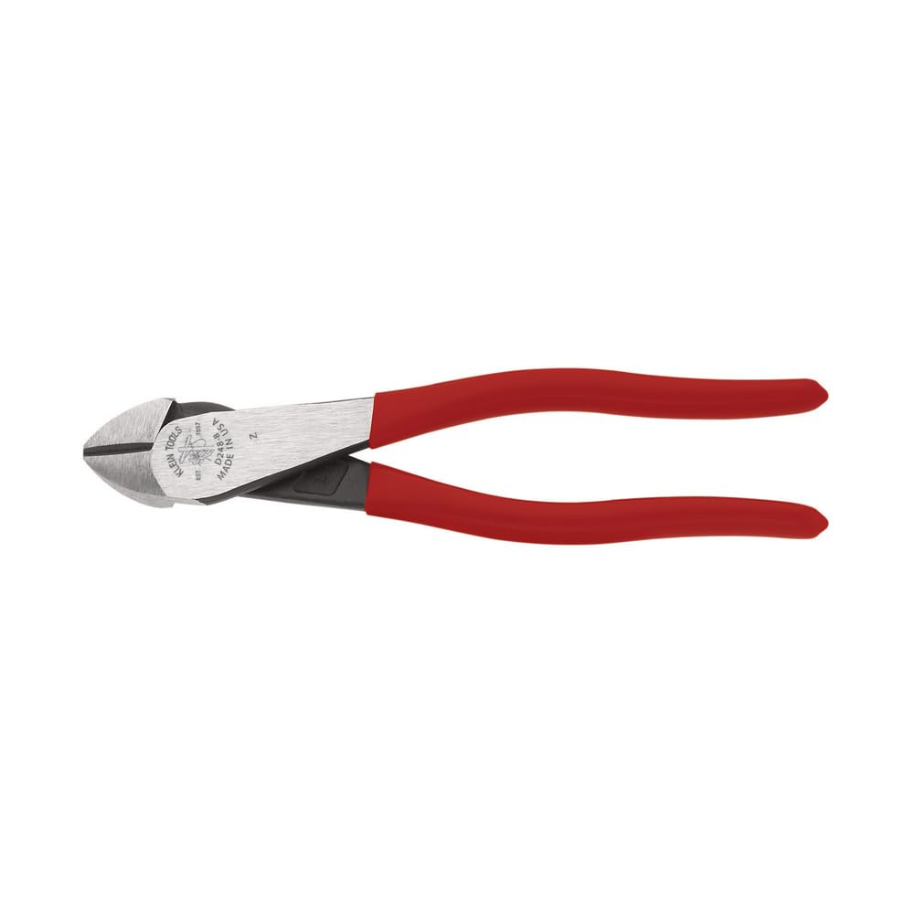 Klein Tools Pliers D248-8, Made in USA, Diagonal Cutting Multi-Purpose Pliers with Angled Head, High-Leverage Design, and Short Jaw, 8-Inch