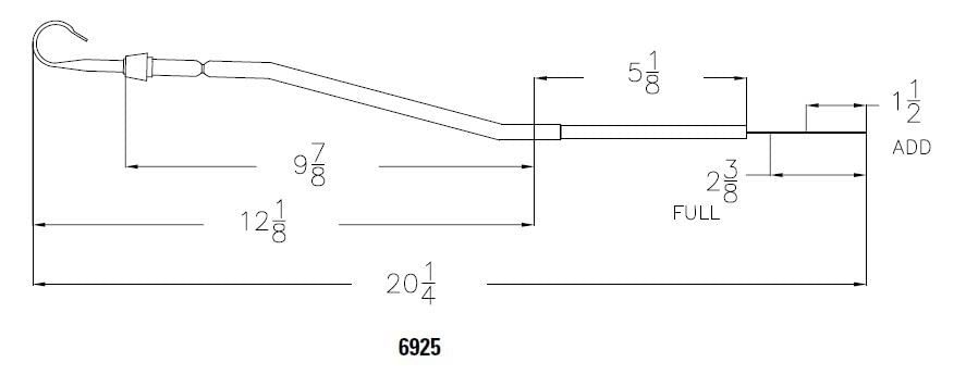Engine Oil Dipstick & Tube Mr. Gasket 6925 - Chrome