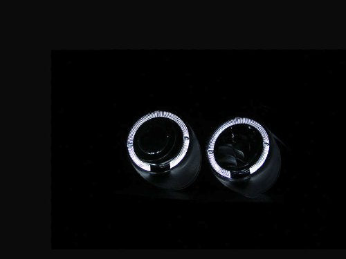 Honda Civic Anzo USA 121055 Projector with Halo Black Headlight Assembly - (Sold in Pairs)
