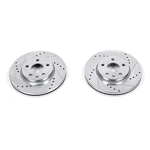 POWERSTOP Front AR82148XPR Drilled & Slotted Rotor Pair For Chevrolet Bolt EUV, Chevrolet Bolt EV, Chevrolet Cruze, Chevrolet Cruze Limi, Chevrolet Sonic, Chevrolet Volt [Model Specific]