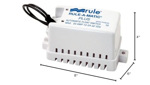 Rule 40FA Plus Rule-A-Matic Bilge Pump Float Switch with Fuse Holder, 12, 24 or 32 Volt, Moisture Tight Seals , White , 3" x 5-3/8" x 2-1/2"