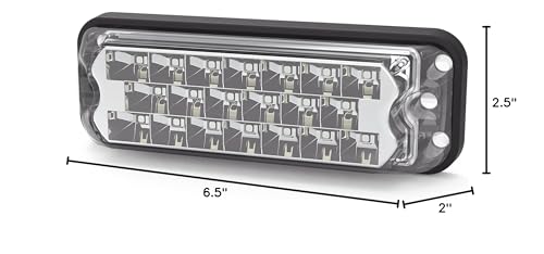 ECCO High-Intensity LED 20 LEDs Directional Amber Surface Mount 0.4 amps 12V 24V Waterproof 7 Flash Patterns Warning Light for Truck off Road car Commercial Vehicles, 5 Year Warranty