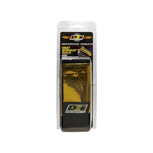 Heat Shroud Design Engineering 010458 Gold 1/2" - 1-1/4" I.D. x 3ft Line Sleeving Hi-Temp Protection up to 800°F (with Hook and Loop Closure)