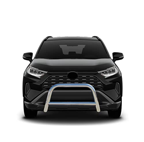 A Bar Black Horse No Skid Plate Stainless Steel Compatible with 2019-2024 Toyota Rav4|2021-2024 Toyota Venza-CBS-TOB4802