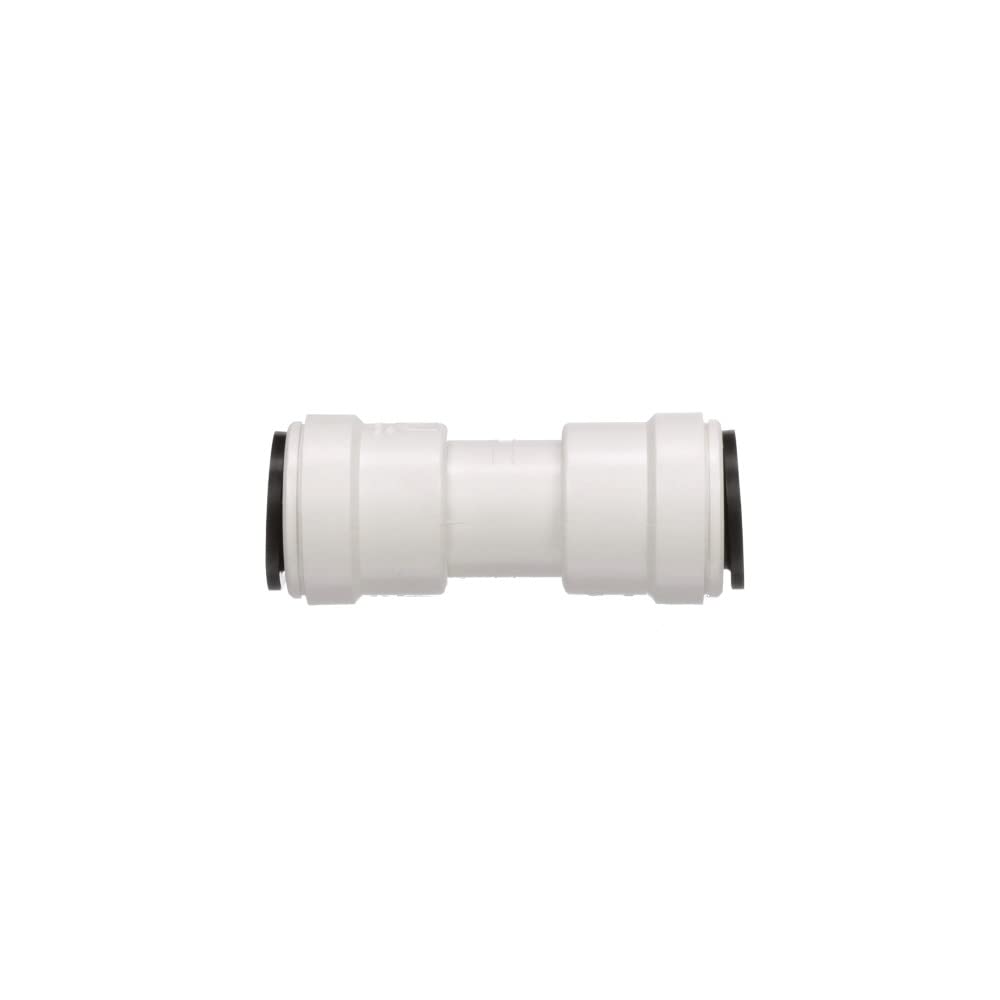 AquaLock Watts 3515-08 Plastic Series, 3/8" CTS x 3/8" CTS Off-White Lead-Free Polysulfone Tube Union Connector Coupling, O-Ring, Quick Push-to-Connect Design, Tool-Free Installation