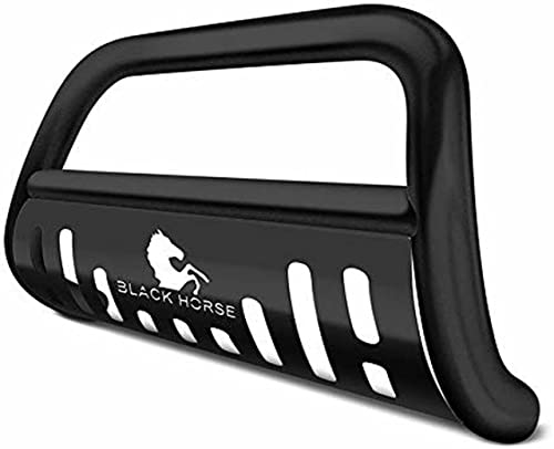 Bull Bar Black Horse Skid Plate Satin Black Compatible with 2012-2021 Nissan NV1500|2012-2021 Nissan NV2500|2012-2021 Nissan NV3500|2016-2024 Nissan Titan XD-BB113206A-SP