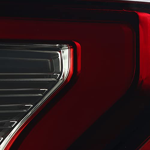 Red Smoke Tail Lights w/LED Light Bar SPEC-D TUNING Compatible with 2018-2020 Ford F-150, Left + Right Pair Assembly