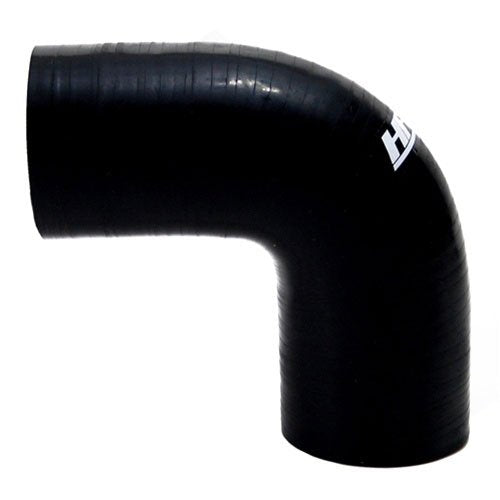 HPS Silicone High Temperature 90 degree Elbow Coupler Hose HTSEC90-162-BLK, 75 PSI Maximum Pressure, 3.75" Leg Length on each side, 1-5/8" ID, Black