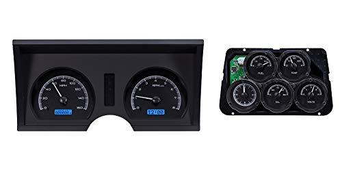 Dakota Digital 78 - 82 Chevy Corvette VHX-78C-VTA-K-B Analog Clock Dash Gauges Black Alloy Blue