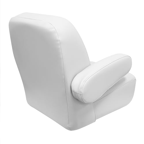 Mid Back Wise 3127-784 Premier Pontoon/Boat Helm with Flip Up Arm Rests - Brite White