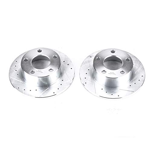 Rear Power Stop EBR429XPR Evolution Drilled & Slotted Rotor Pair For Audi A6 1995-2004, Audi A6 Quattro 1995-1997, Volkswagen Passat 1998-2005 [Model Specific]