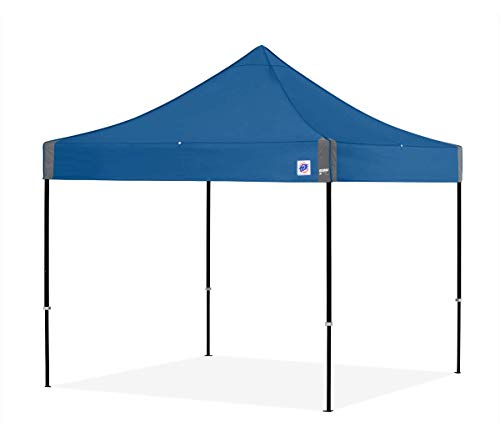 E-Z UP Instant Shelter Eclipse Canopy, 10' x 10', Black Steel Frame and Professional Grade Royal Blue Top